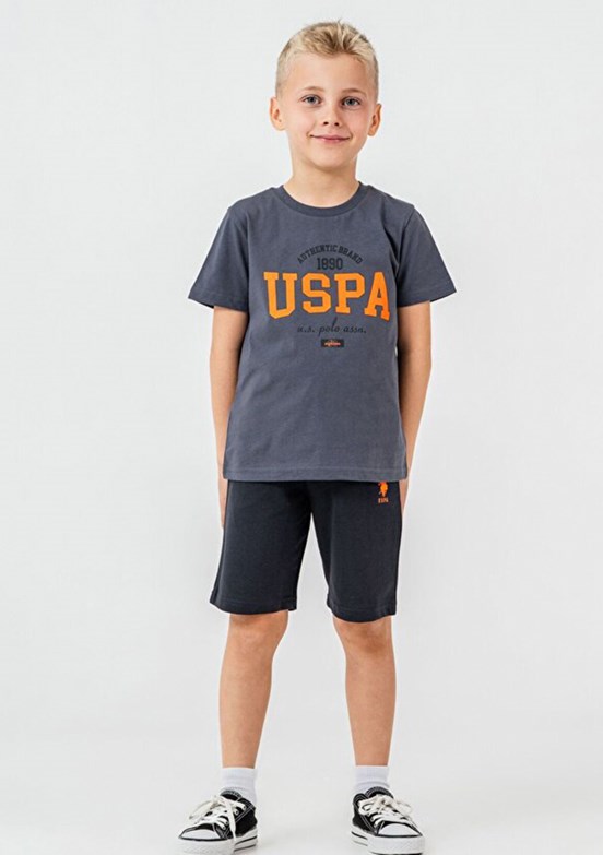 US POLO ASSN Füme Erkek Çocuk Pijama Takımı