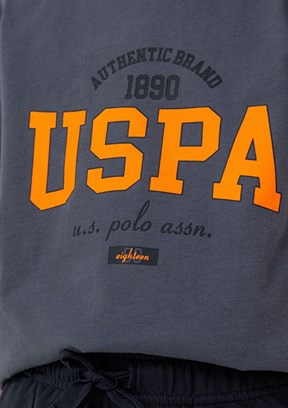 US POLO ASSN Füme Erkek Çocuk Pijama Takımı