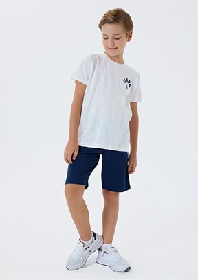 US POLO ASSN Beyaz Erkek Çocuk Pijama Takımı