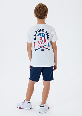 US POLO ASSN Beyaz Erkek Çocuk Pijama Takımı