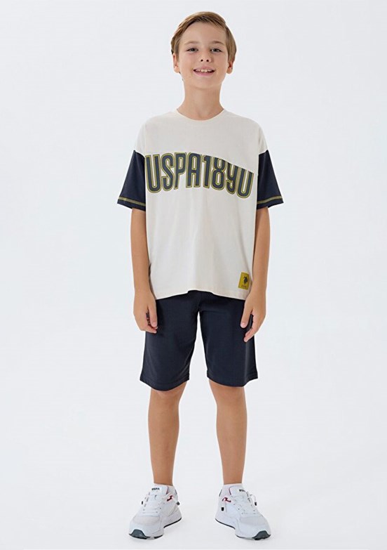 US POLO ASSN Bej Erkek Çocuk Pijama Takımı