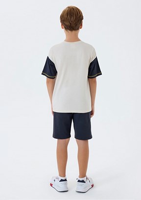 US POLO ASSN Bej Erkek Çocuk Pijama Takımı