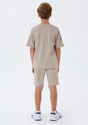 US POLO ASSN Bej Erkek Çocuk Pijama Takımı
