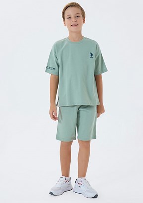 US POLO ASSN Yeşil Erkek Çocuk Pijama Takımı