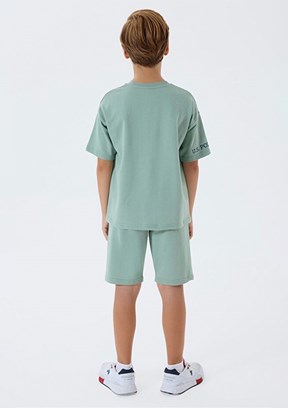 US POLO ASSN Yeşil Erkek Çocuk Pijama Takımı