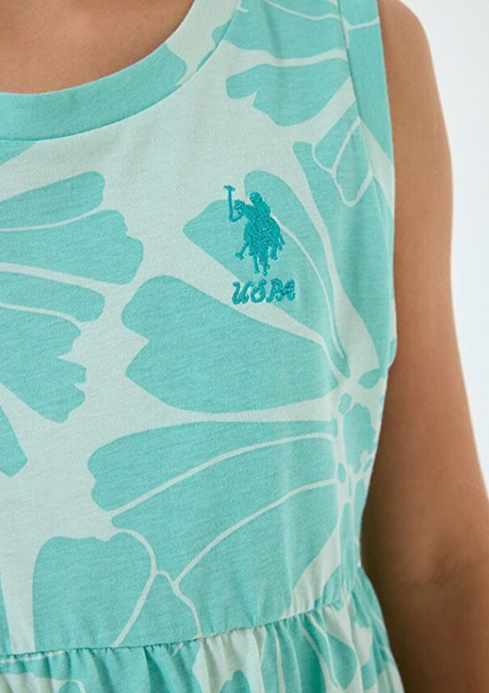 US POLO ASSN Yeşil Kız Çocuk Basic Elbise