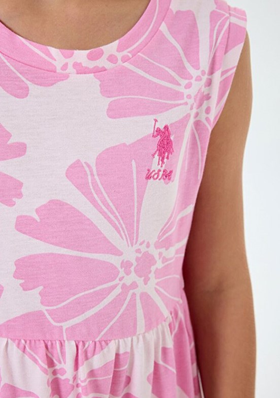 US POLO ASSN Pembe Kız Çocuk Basic Elbise