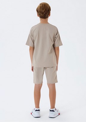 US POLO ASSN Bej Erkek Çocuk Pijama Takımı