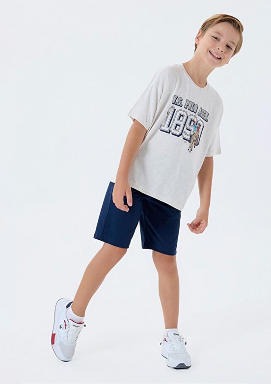 US POLO ASSN Bej Erkek Çocuk Pijama Takımı