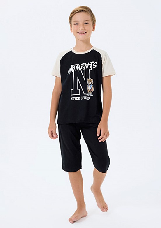 ROLY POLY - RP3744-2 Erkek Çocuk Siyah Pijama Takımı