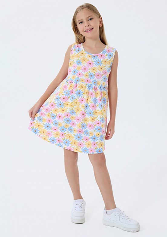 ROLY POLY - RP3784-3 Kız Çocuk BeyazBasic Elbise