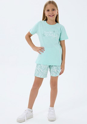 ROLY POLY - RP3806-2 Kız Çocuk Yeşil Pijama Takımı