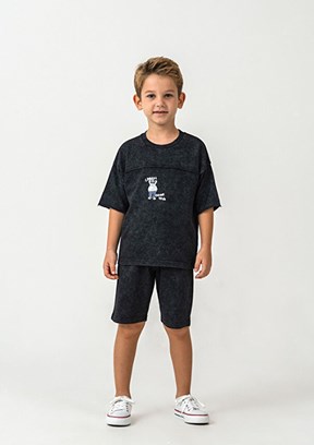 ROLY POLY - RP3734-2 Erkek Çocuk Siyah Pijama Takımı