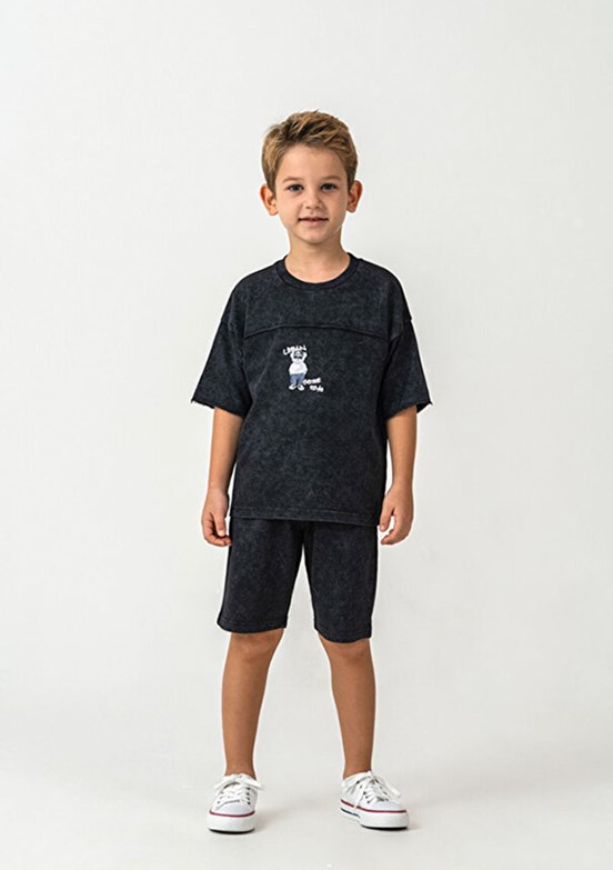ROLY POLY - RP3734-2 Erkek Çocuk Siyah Pijama Takımı