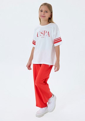 US POLO ASSN Beyaz Kız Çocuk Eşofman Takımı