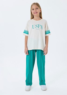 US POLO ASSN Bej Kız Çocuk Eşofman Takımı