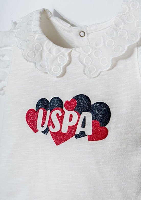 US POLO ASSN Beyaz Kız Bebek Eşofman Takımı