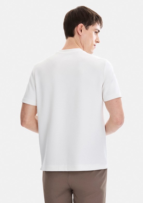 BACKANDBOND - BTS1006700000 Erkek Beyaz Basic T-Shirt