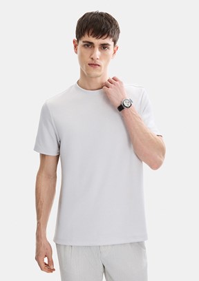 BACKANDBOND - BTS1006700000 Erkek Gri Basic T-Shirt