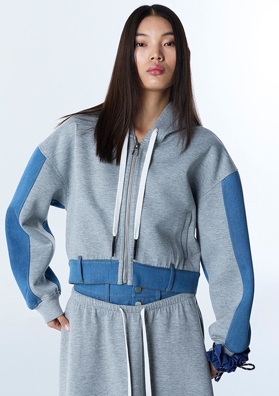 TWİST Gri Melanj Kadın Kapüşonlu Sweatshirt