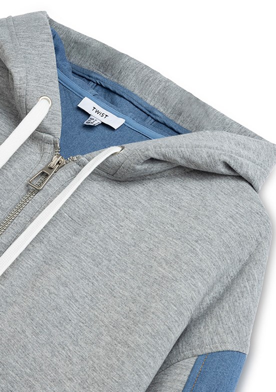 TWİST Gri Melanj Kadın Kapüşonlu Sweatshirt