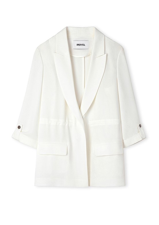 İPEKYOL Beyaz Kadın Blazer Ceket