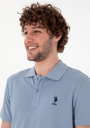 US POLO ASSN Erkek Mavi Basic T-Shirt