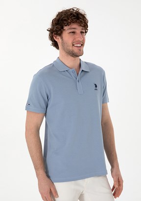 US POLO ASSN Erkek Mavi Basic T-Shirt