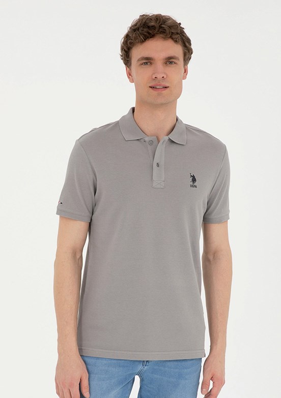 US POLO ASSN Erkek Gri Basic T-Shirt