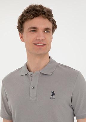 US POLO ASSN Erkek Gri Basic T-Shirt