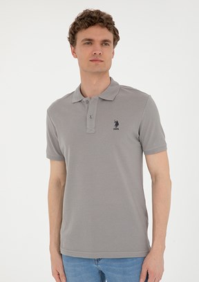 US POLO ASSN Erkek Gri Basic T-Shirt