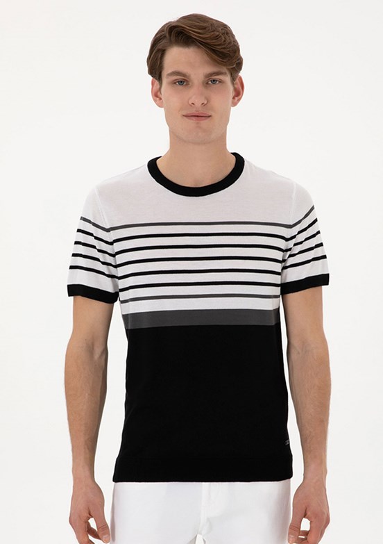 US POLO ASSN Erkek Siyah Slim Kazak