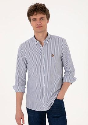 US POLO ASSN Erkek Lacivert Uzun Kol Gömlek