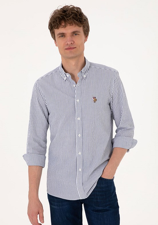 US POLO ASSN Erkek Lacivert Uzun Kol Gömlek