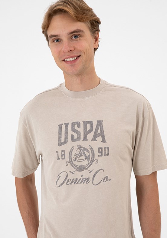 US POLO ASSN Erkek Bej Comfort T-Shirt