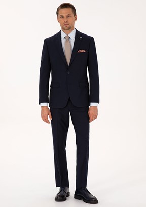 PİERRE CARDİN - Erkek Lacivert Slim Takım Elbise