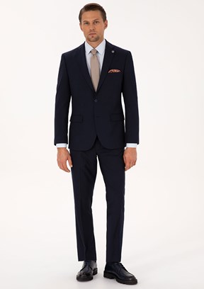 PİERRE CARDİN - Erkek Lacivert Slim Takım Elbise