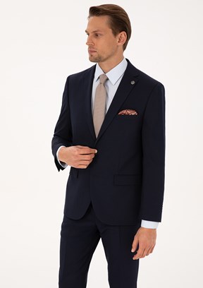 PİERRE CARDİN - Erkek Lacivert Slim Takım Elbise