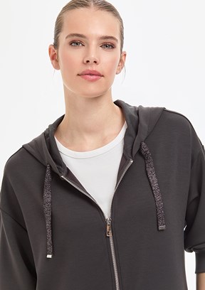 PİERRE CARDİN Kadın Antrasit Örme Sweatshirt