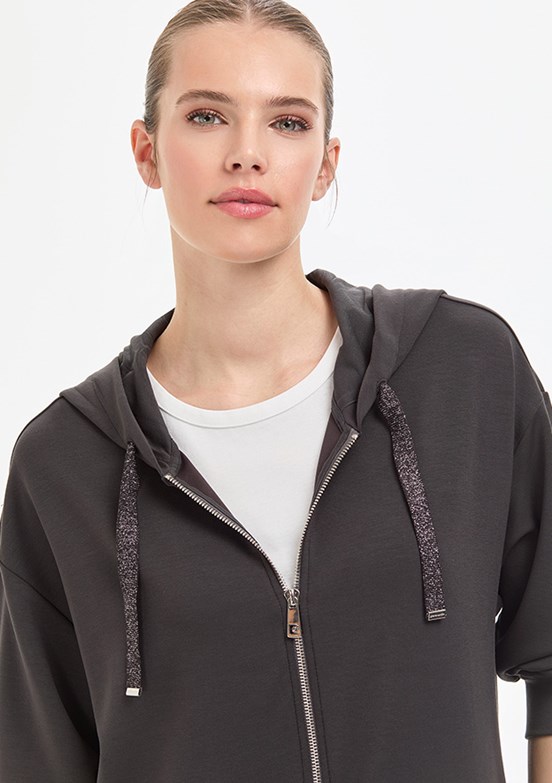 PİERRE CARDİN Kadın Antrasit Örme Sweatshirt