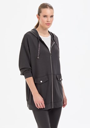 PİERRE CARDİN Kadın Antrasit Örme Sweatshirt