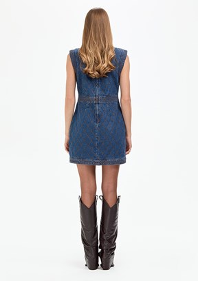 PİERRE CARDİN Kadın Mavi Denim Elbise