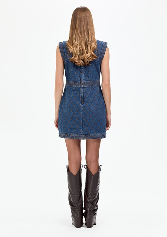 PİERRE CARDİN Kadın Mavi Denim Elbise