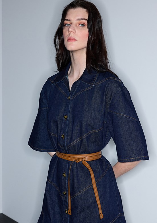 İPEKYOL Lacivert Kadın Denim Elbise