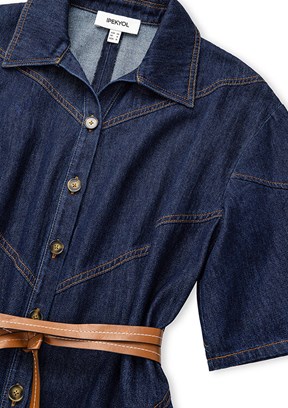 İPEKYOL Lacivert Kadın Denim Elbise