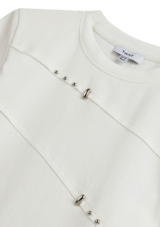 TWİST Ekru Kadın Basic T-Shirt