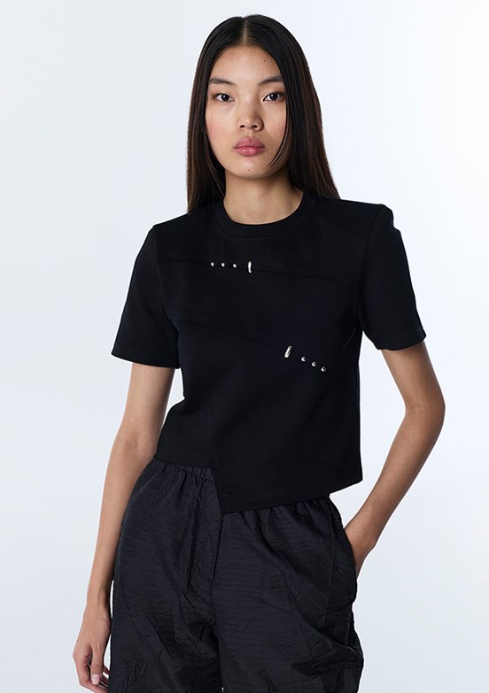 TWİST Siyah Kadın Basic T-Shirt