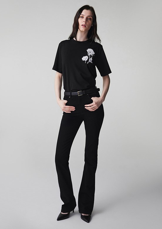 İPEKYOL Siyah Kadın Basic T-Shirt