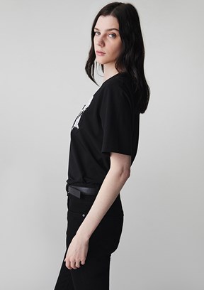 İPEKYOL Siyah Kadın Basic T-Shirt