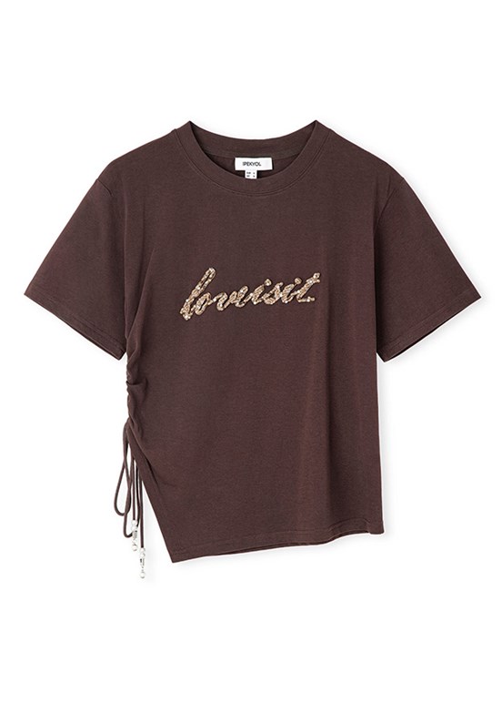 İPEKYOL - IS1260070045 Kadın Kahverengi Baskılı T-Shirt